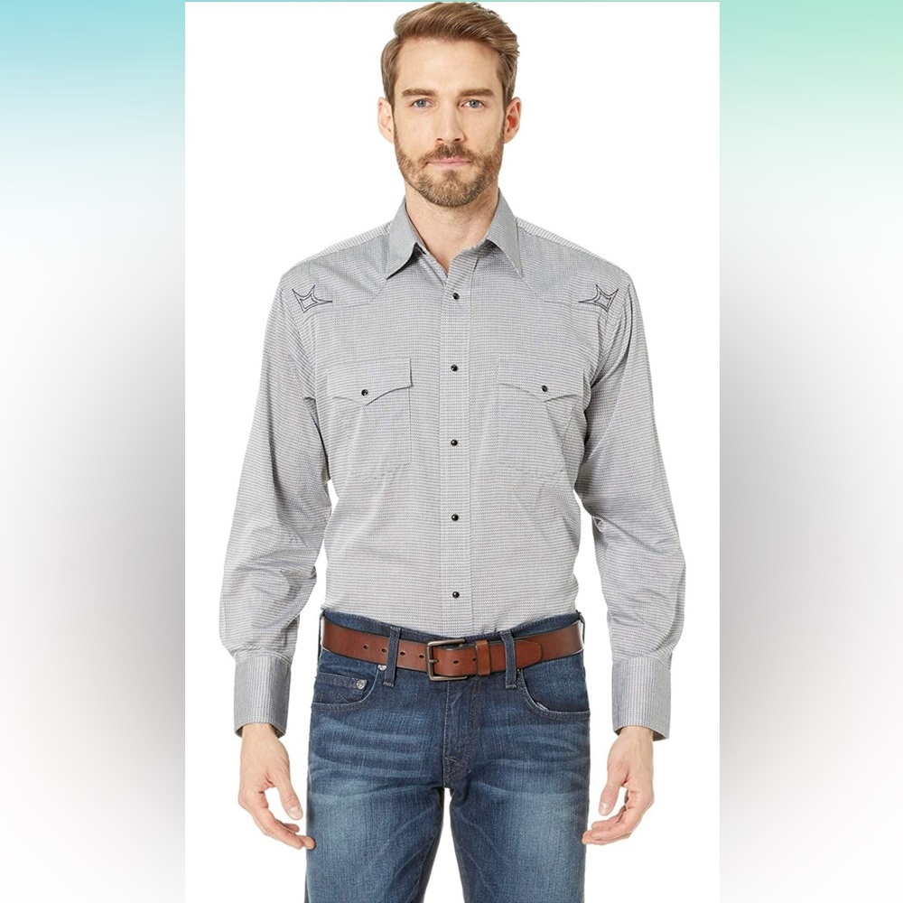Wrangler Silver Edition Snap Shirt Grey medium